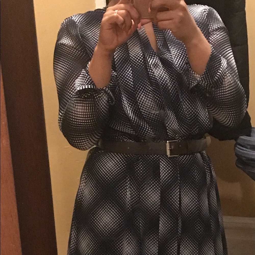 Michael kors belted printed dress